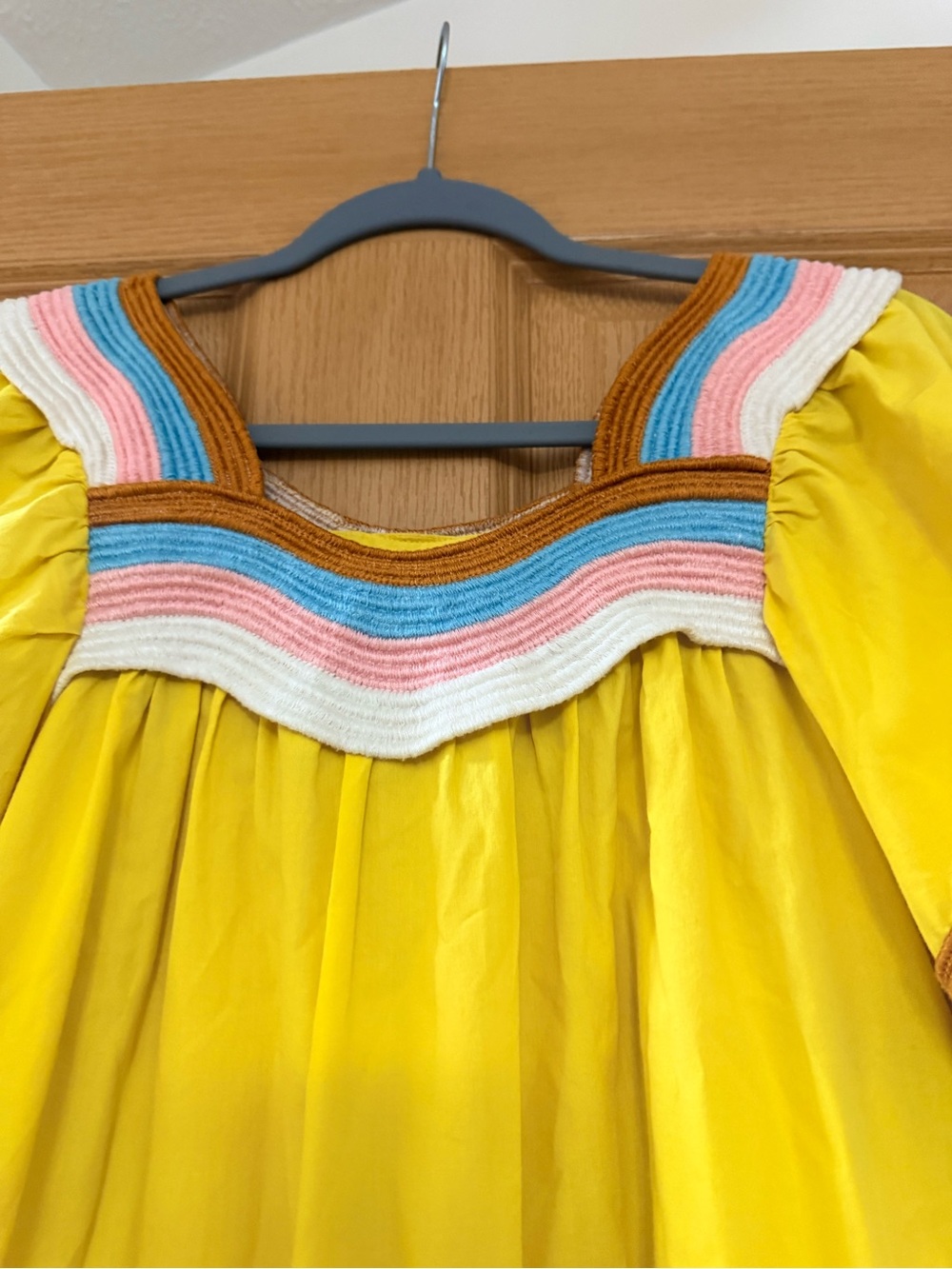 Corey Lynn Calter Yellow Dress with Multicolor Trim - Picture 5 of 7